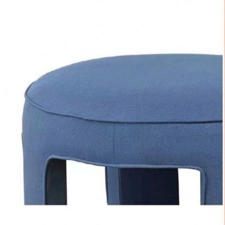 HY09-32 : Bàn Sofa, Ottoman Hình Tròn - Xanh Dương